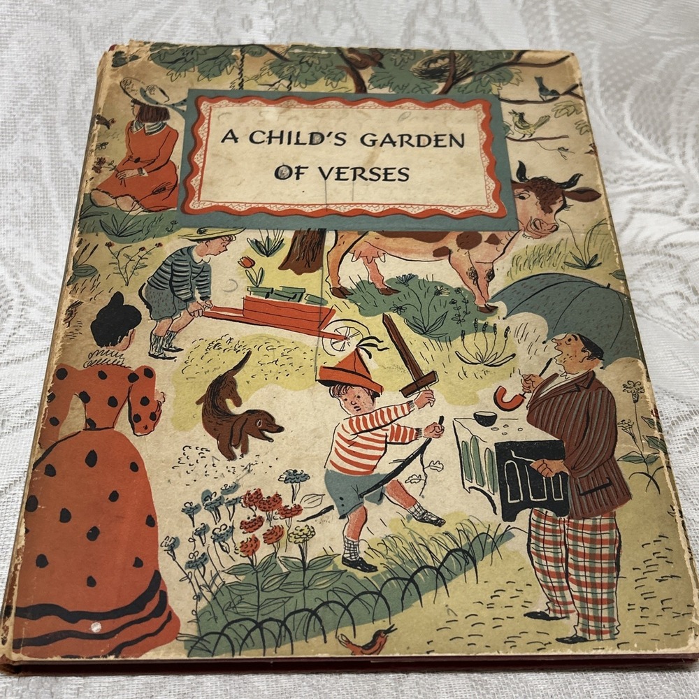 A Child's Garden‎ of Verses, Robt Louis Stevenson, Child's Book Vintage1944 HCDJ